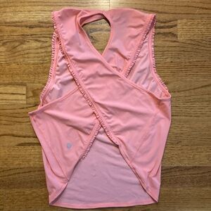 Lululemon open back tank with ruffle details